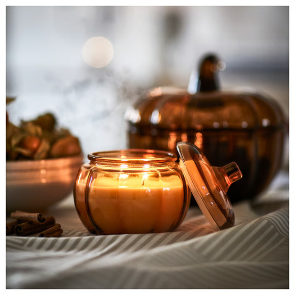 IKEA HÖSTAGILLE HOSTAGILLE Candle In Glass, 2 Wicks, Spiced Pumpkin (705.975.67) - Picture 3 of 3